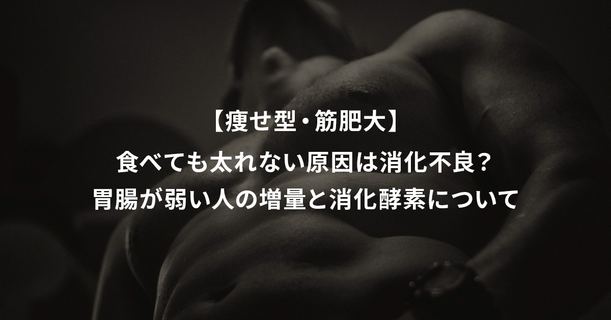 食べても太れない原因は消化不良？ 胃腸が弱い人の増量と消化酵素について【痩せ型・筋肥大】