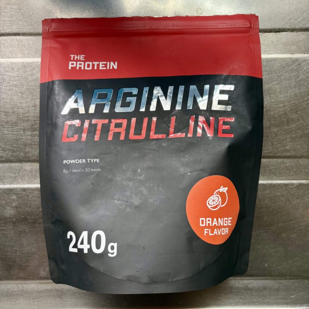実際に使用している THE PROTEIN アルギニン・シトルリン（オレンジ風味）